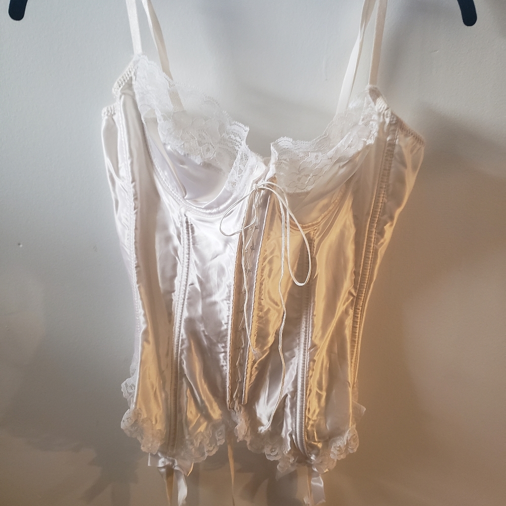 Vintage 1980s inspired gartered bustier